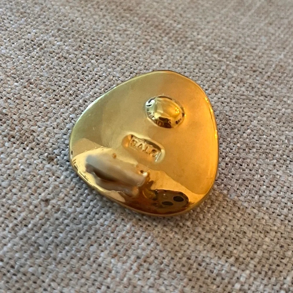 Vintage SAL Swarovski Crystal Gold and Black Clip On Earrings